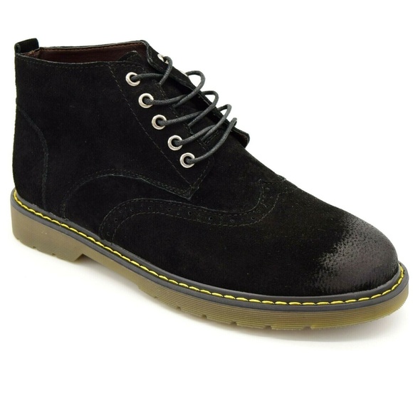 Fashion Mens Chukka Leather Lace Up Boots New